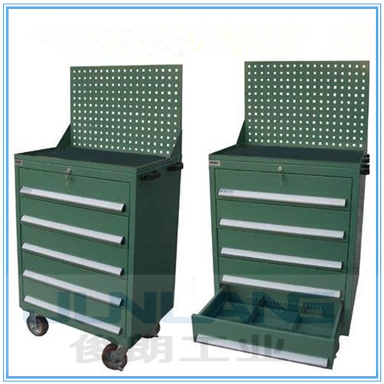 俊朗 軍綠色工具車(chē) 抽屜式帶分格工具車(chē) 重型工具柜 倉(cāng)儲(chǔ)工具車(chē)