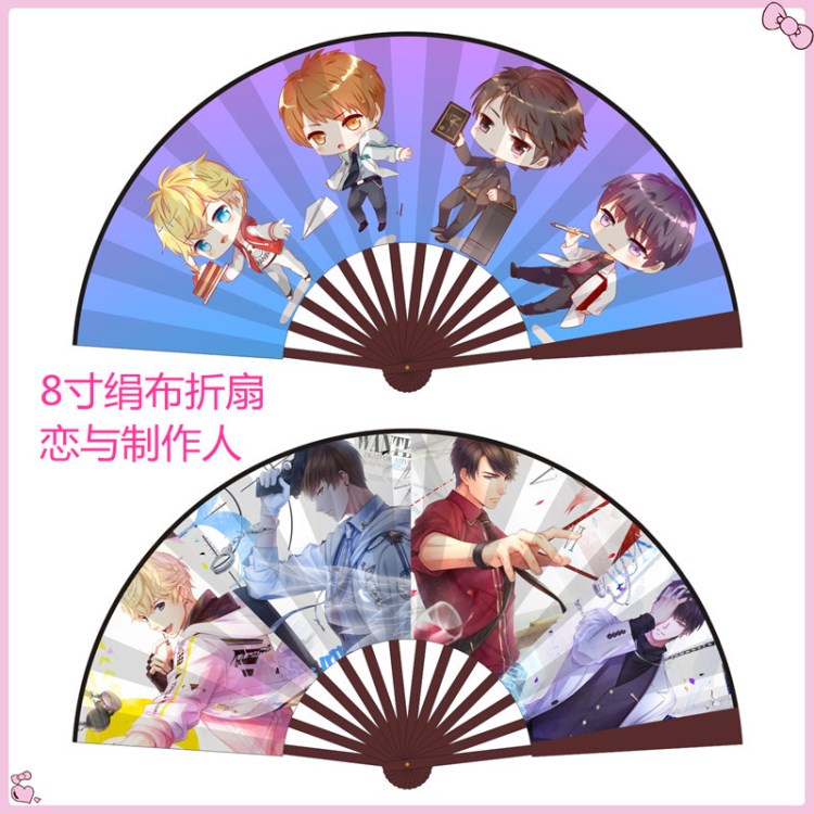 8寸絹布動漫扇戀與 全職 夏目黃漫 銀魂 陰陽師新款動漫扇子