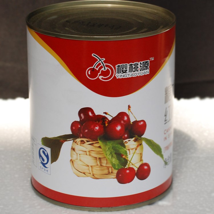 櫻桃源烘焙蛋糕西點甜點裝飾原料糖水紅櫻桃帶枝帶核850克代發批