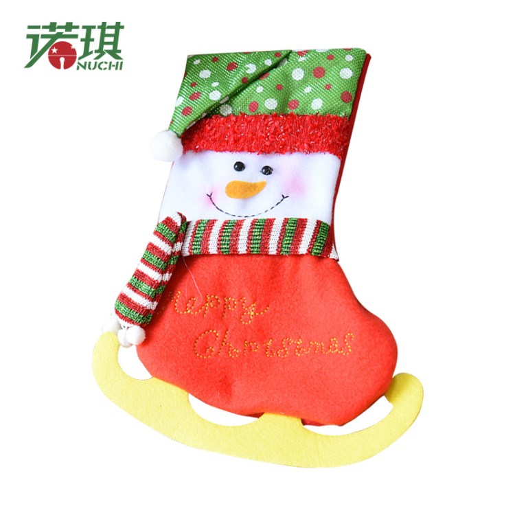 諾琪 雪撬禮物包圣誕襪子禮品袋禮物袋裝飾掛件圣誕節裝飾掛飾