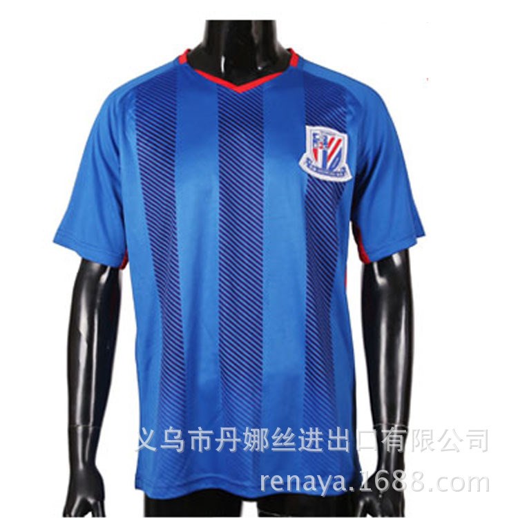 批發(fā)零售新款2018上海申花足球服申花球衣廠家直銷申花球迷服定制