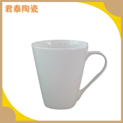 淄博陶瓷杯供應(yīng)商批發(fā) 禮品廣告強(qiáng)化瓷陶瓷杯 白色陶瓷馬克杯