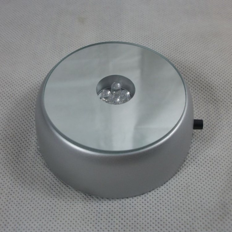 批發(fā)發(fā)光4LED燈座 7CM水晶圓形雞尾酒底座 工藝擺件配件貨源