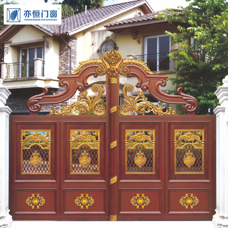 佛山門窗廠家定制豪華鋁藝大門 歐式風(fēng)格鋁藝別墅小區(qū)庭院大門