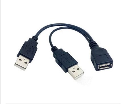 廠家USB2.0一分二數(shù)據(jù)線一母分二公三頭延長線二合一公對母充電線