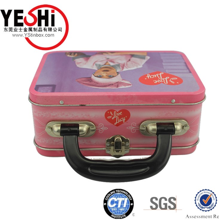 業士制罐直供精美馬口鐵帶提手午餐盒 方形醫藥箱 金屬手提