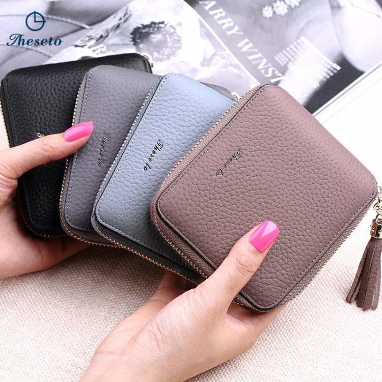 女士錢包女短款真皮拉鏈 2018新款潮牛皮錢夾 簡約超薄迷你小皮夾