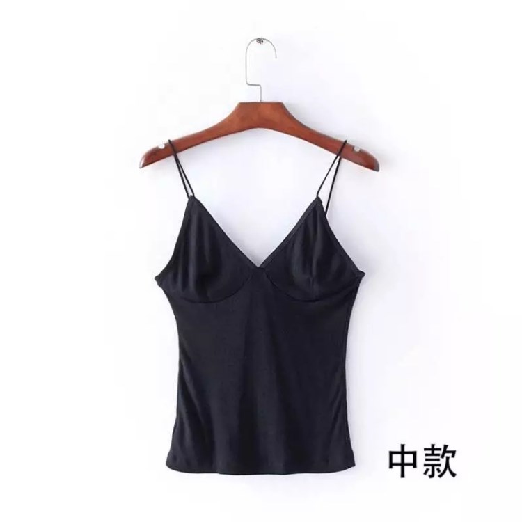 必備背心單品 2017新款歐美風百搭深V細皮筋吊帶短款/中款女