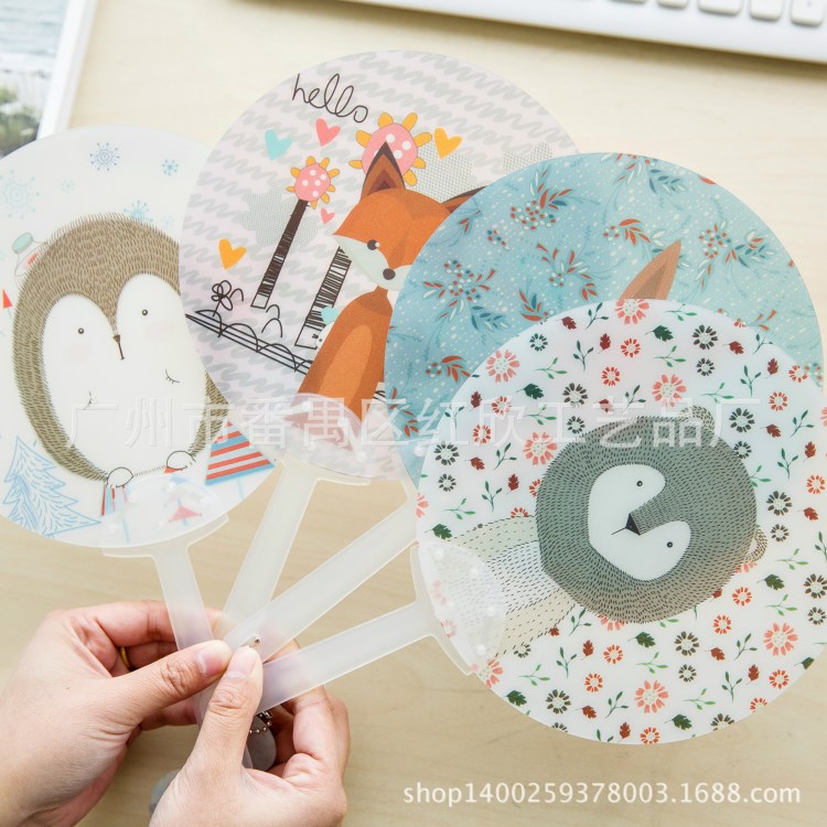 廠家直銷(xiāo)2017新款透明扇子定做創(chuàng)意廣告禮品扇定制logo批發(fā)