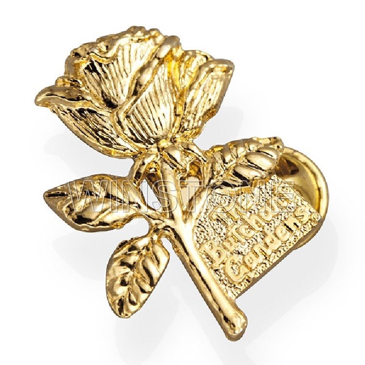 奖牌徽章纪念币生产厂家订制环保锌合金电镀金色玫瑰徽章校企专属