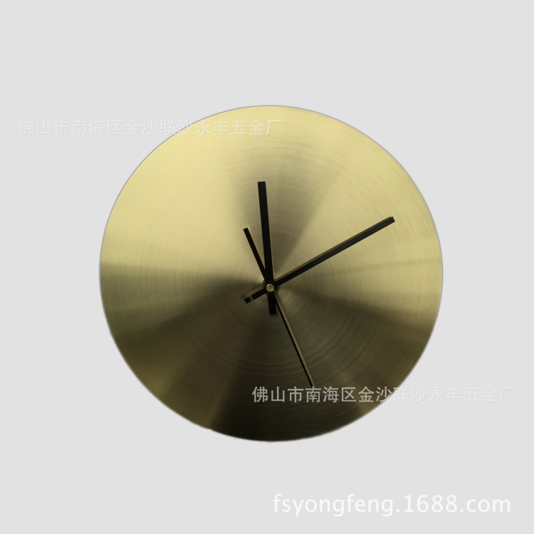 廣東廠家直銷簡約現(xiàn)代創(chuàng)意黃銅壁鐘掛鐘歐美軟裝裝飾家居擺件時(shí)鐘
