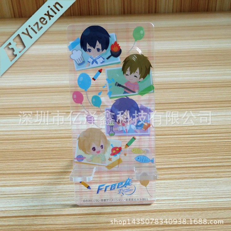 深圳亞克力廠家定制亞克力手機座日本品質(zhì)卡通懶人手機支架UV彩印