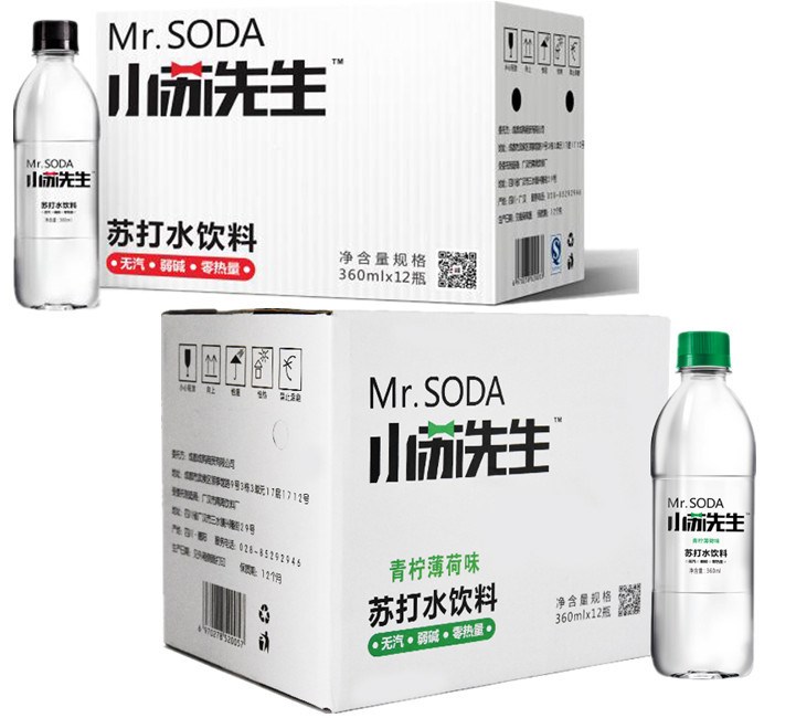 小苏先生苏打水原味 青柠味360ml*12瓶/箱,10箱装包邮可代发货