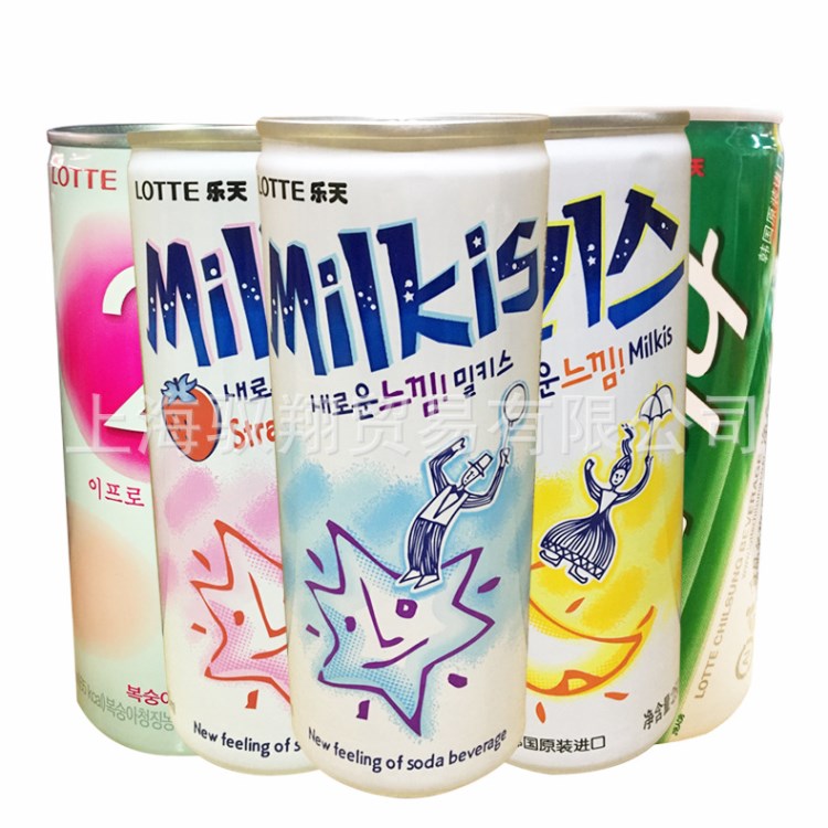 韩国 乐天妙之吻碳酸饮料 牛奶苏打水milkis 250ml*30听/箱