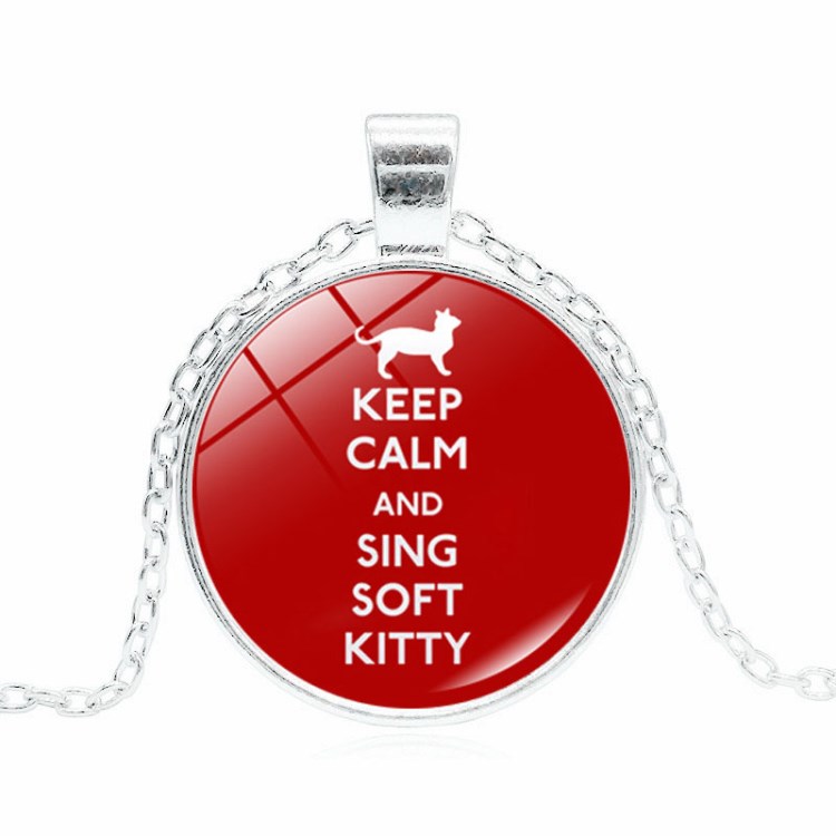 keep calm and sing soft kitty時(shí)光寶石吊墜項(xiàng)鏈毛衣鏈飾品批發(fā)