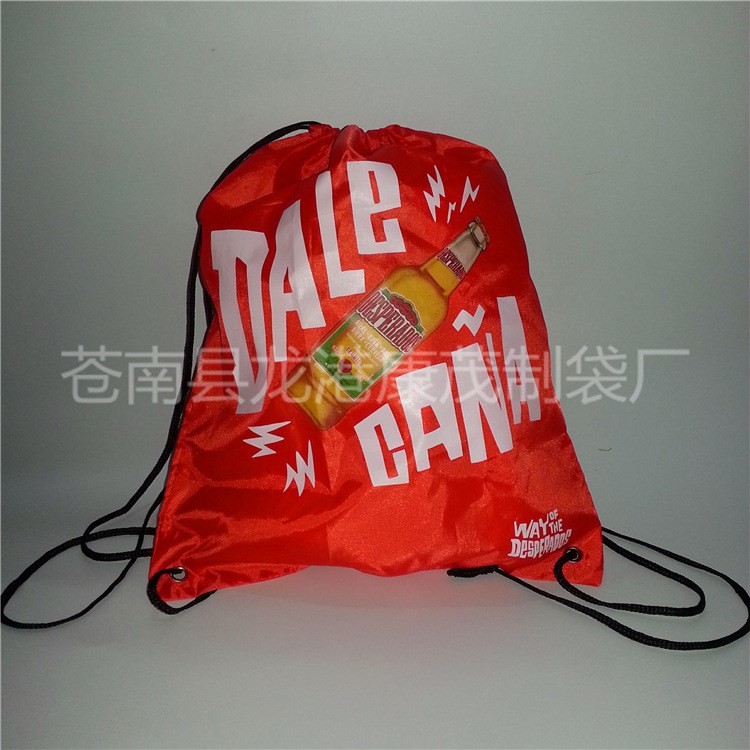 滌綸束口袋定做 廠家生產(chǎn)190T 210D滌綸袋 鎖繩袋熱轉(zhuǎn)印燙畫(huà)