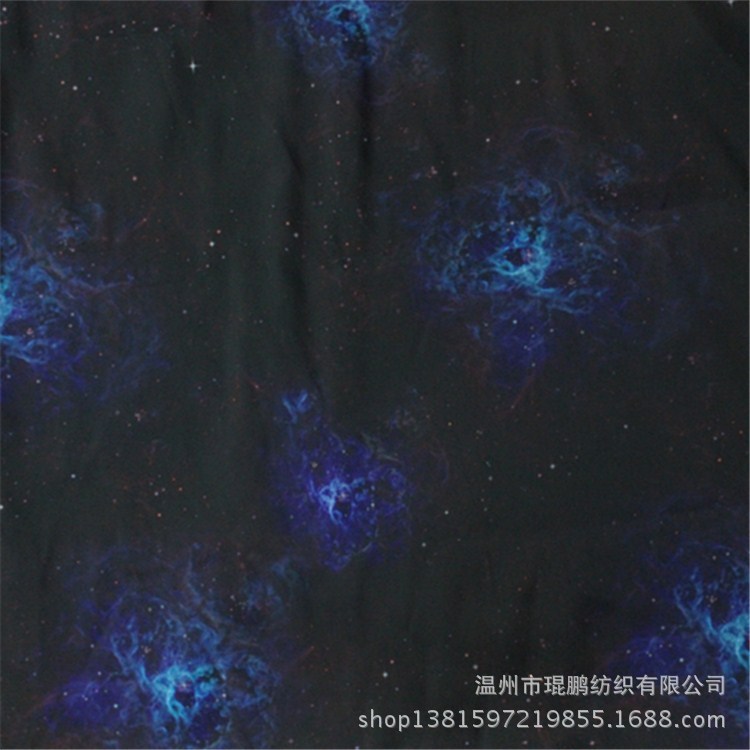 【琨鵬紡織】服裝里布滌綸梭織印花布星空?qǐng)D案布料西裝休閑裝用布