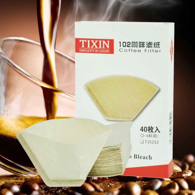 TIXIN/梯信 102原木漿咖啡濾紙 滴漏式咖啡機專用過濾紙 40枚入