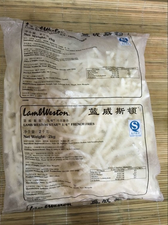 藍(lán)威斯頓直薯條 西餐肯德基冷凍薯條油炸小吃 油炸休閑食品批發(fā)