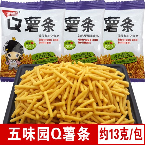 五味园Q薯条【约13g/包】BBQ油炸型膨化食品独立包装零食