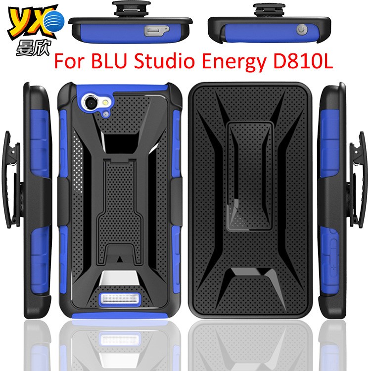 For BLU Studio Energy D810L T型三合一手機PC支架TPU保護滑套