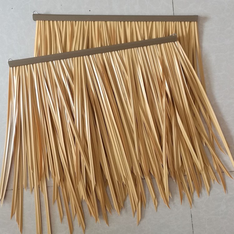廠家直銷防火仿真茅草瓦，塑料樹脂仿真茅草瓦，塑膠假稻草茅草瓦