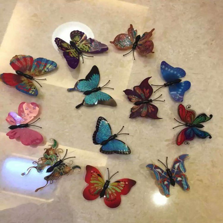 3D立體仿真蝴蝶環(huán)保材質(zhì)磁鐵12只裝墻壁婚慶冰箱裝飾美化貼紙