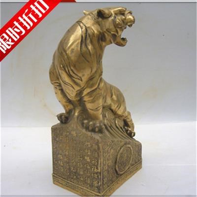 銅器銅老虎擺件百福虎生肖虎商務家居裝飾工藝品