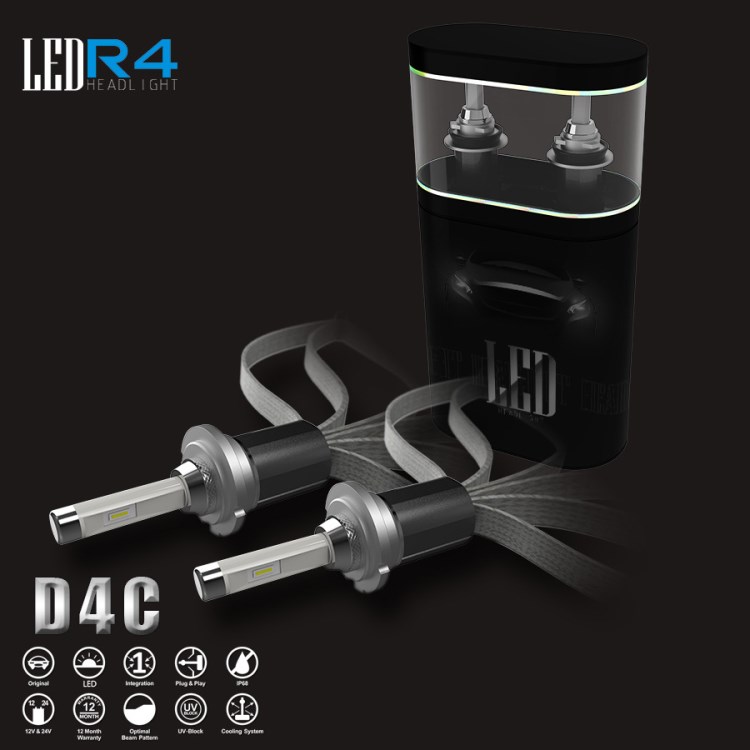 D4C  LUMILEDS 無風扇 LED大燈 遠近光車燈R4.真空銅管銅帶導熱