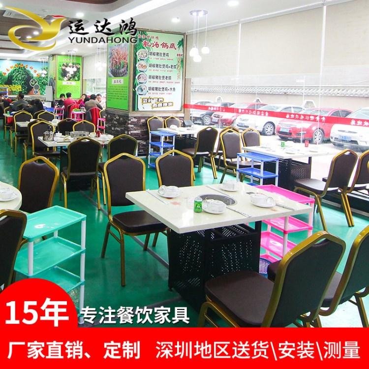 酒店餐臺圓形大理石火鍋桌批發定做 時尚酒樓海鮮蒸汽火鍋桌