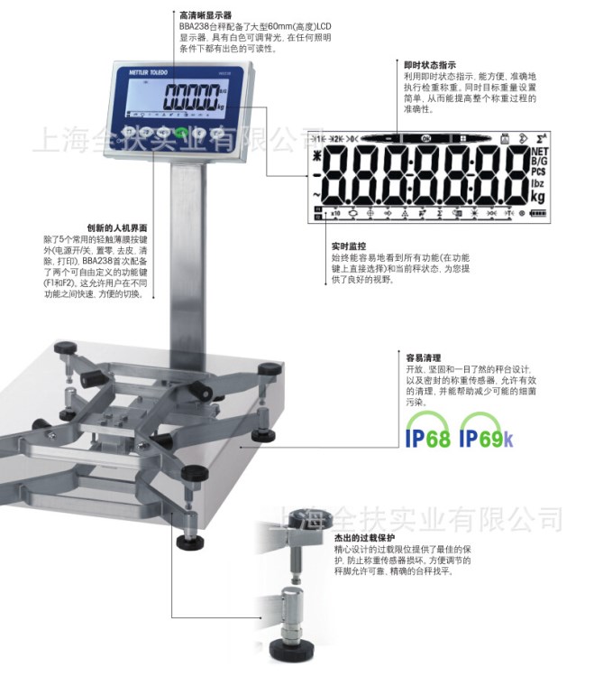 供應(yīng)BBA238-8BC落地秤 托利多30kg電子臺(tái)秤 上海托利多電子秤