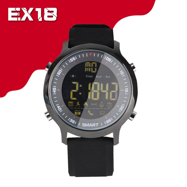 EX18智能手表，全時計步，體能消耗，來電提醒，數據分析