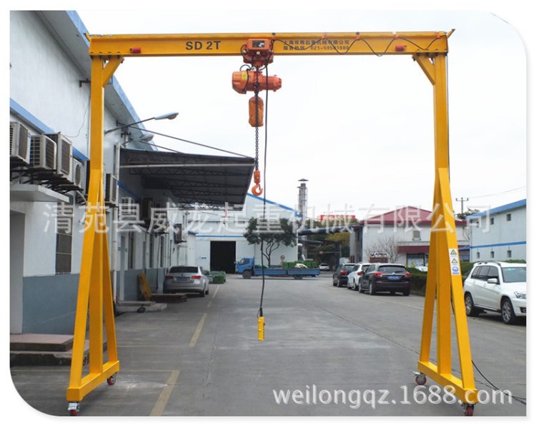 定做尺寸 威龍起重 3噸4米移動(dòng)式簡(jiǎn)易式單梁龍門(mén)吊