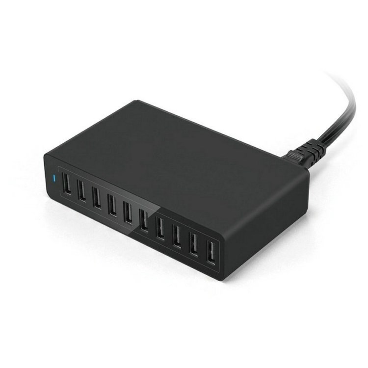 新款10USB多口10A50W歐美流行家用多功能手機平板智能充電器