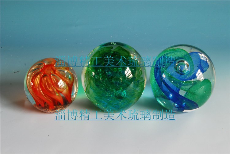 博山螺旋琉璃球   夜光海洋氣泡琉璃花球   工廠定做彩色玻璃球