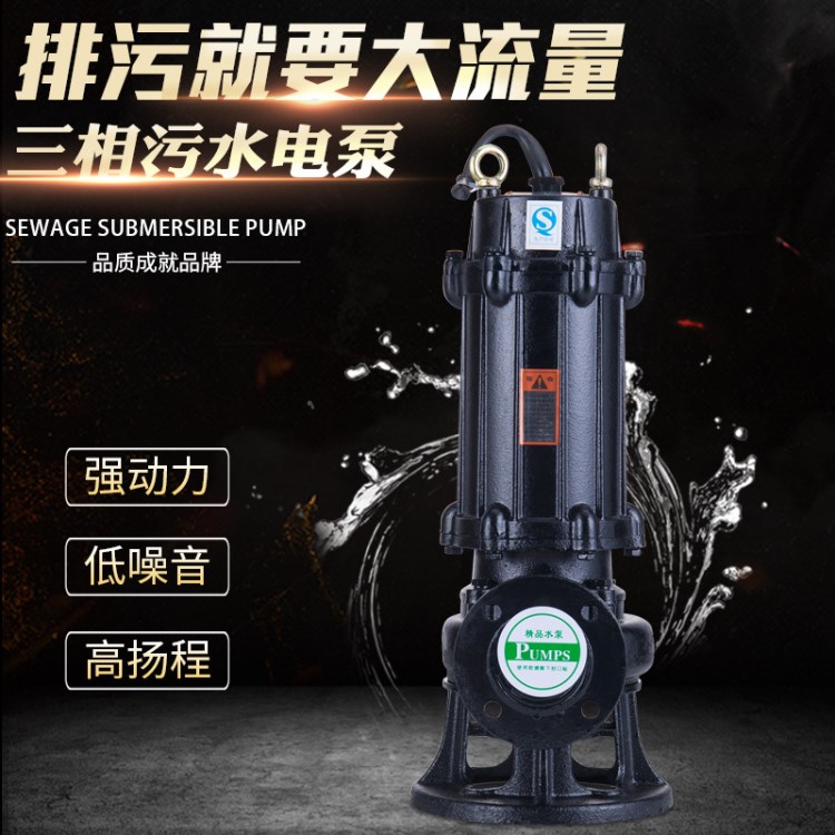 三相高揚程污水泵 節(jié)能潛水電泵 工程泵 排灌城建
