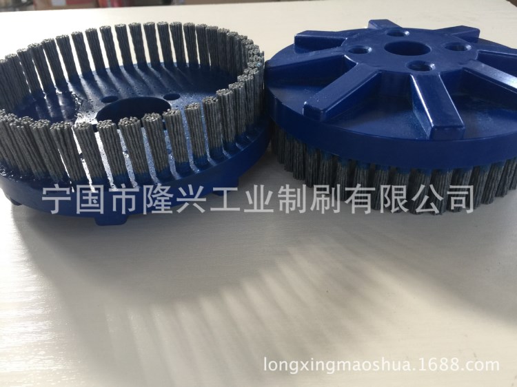 研磨磨料圓盤刷 刀具拋光鈍化機圓盤刷膠注一體毛刷 洗地刷鋼絲刷