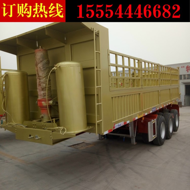 掛車廠家定做直銷|8.5米平板后翻自卸半掛車|側(cè)翻掛車|質(zhì)量