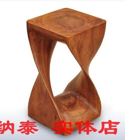 泰國(guó)工藝品家裝飾品實(shí)木凳子 換鞋凳 花架底座 高50*28*28cm