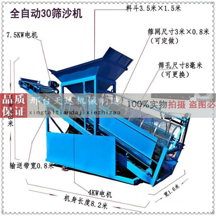 20型全自動篩沙篩土機 自動篩沙機 沙場選沙機 篩煤機沙石分離機