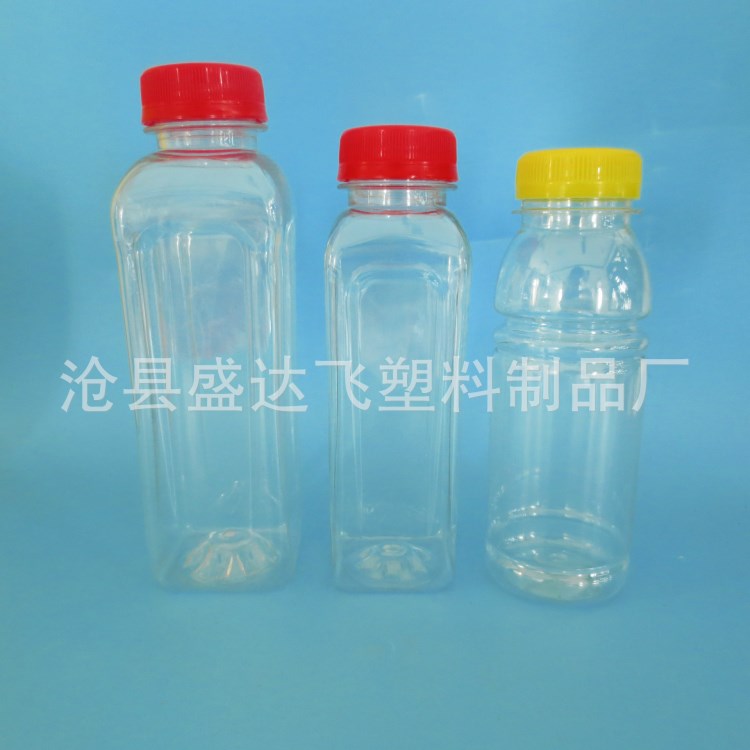 新款200ml、250、500mlpet透明饮料瓶方形果汁瓶酸奶瓶凉茶瓶