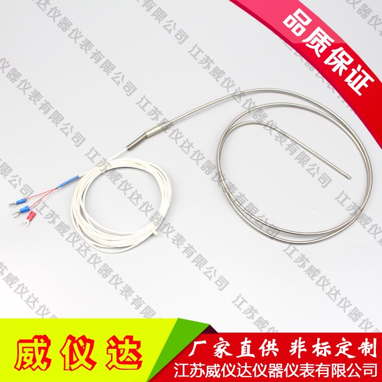 高精度鎧裝熱電阻WZPK-191針形PT100鉑熱電阻探針傳感器可定制