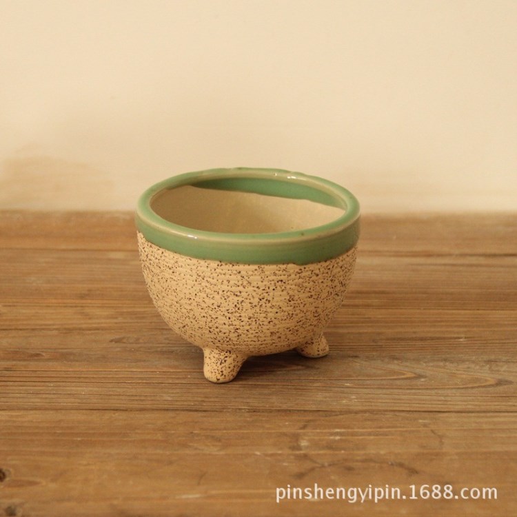 廠家直銷 花盆陶瓷 韓國(guó)多肉花盆 粗陶花盆 特色工藝品 DPS40626