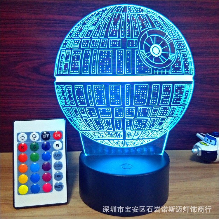 3D照明 星球台灯小夜灯创意灯饰 视觉立体 亚克力板 现代简约设计