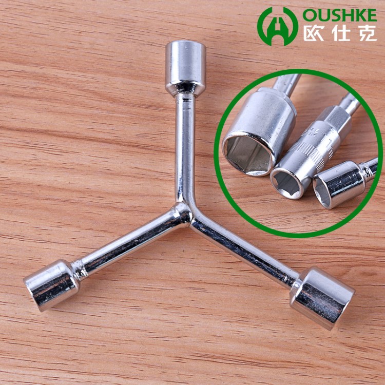 歐仕克三叉扳手  多規(guī)格45#鋼手動(dòng)維修工具 Y型六角三叉套筒扳手