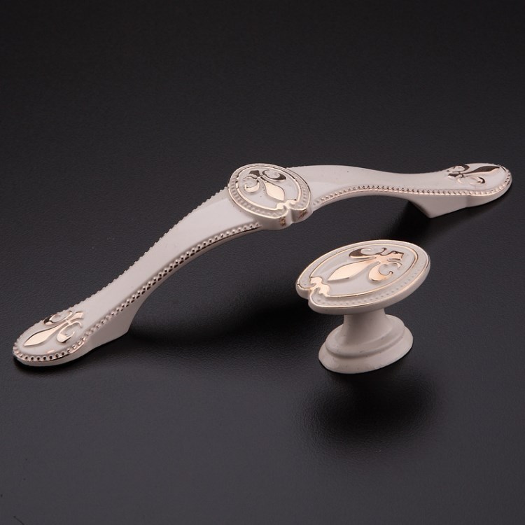 精美象牙白拉手歐式櫥柜把手現代烤漆衣柜門拉手家具五金小拉手