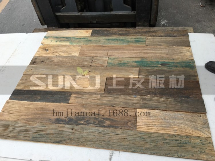 上友木藝坊 loft風(fēng)格老榆木回收木仿古咖啡廳餐廳裝飾舊木板