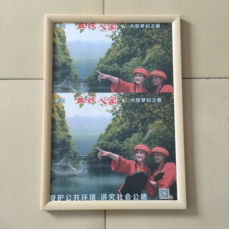 批發雙邊加強70*50電梯仿大理石廣告框架 海報框 畫框