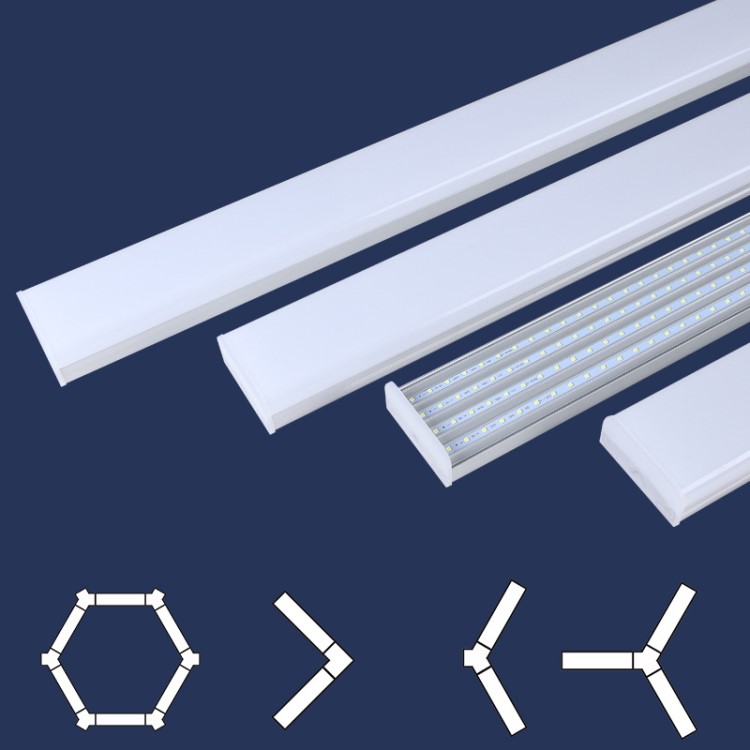 辦公室吸頂燈led長條燈個(gè)性商業(yè)公共照明鋁材拼接造型吊裝吸頂燈