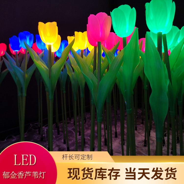 户外工程亮化仿真造型灯美丽绽放灯光节芦苇灯 led郁金香花地插灯